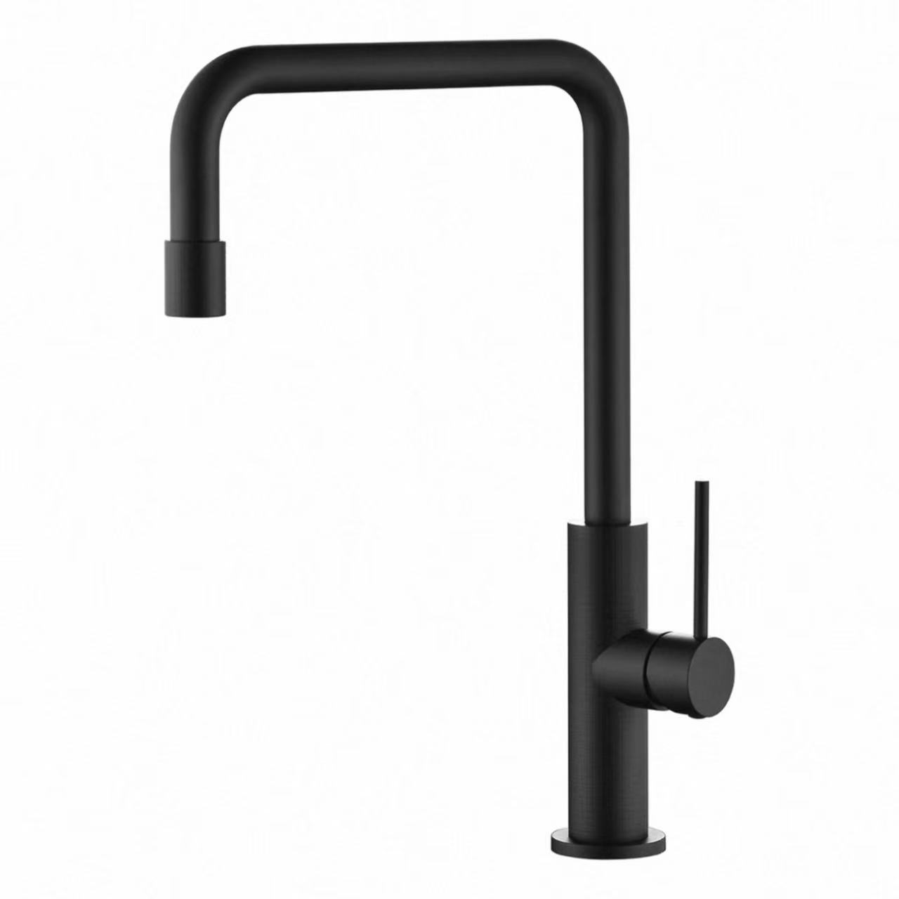 Rubineti me tuba minimalist në formë L-je për kuzhinë të nxehtë dhe të ftohtë
